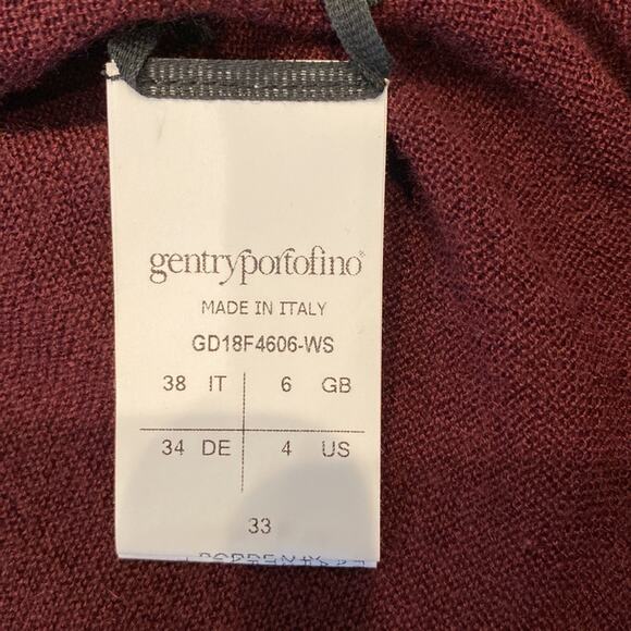 GENTRY PORTOFINO Burgundy 100% Cashmere Sweater Very Oversized - Picture 7 of 9